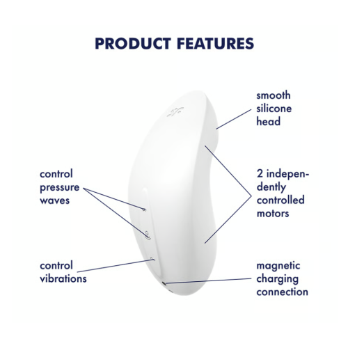 Вакуумно-волновой стимулятор клитора с вибрацией белый Vulva Lover 2 Satisfyer
