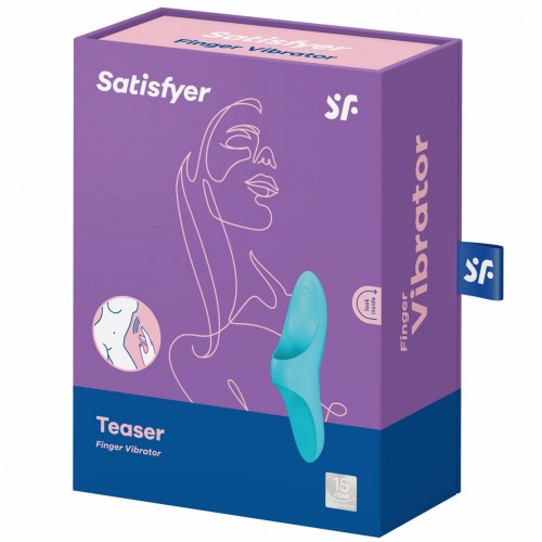 Клиторальный вибромассажер на палец голубой Teaser Satisfyer