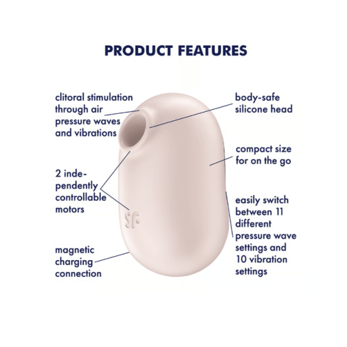 Вакуумно-волновой стимулятор с вибрацией бежевый Pro To Go 2 Satisfyer