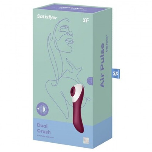 Вакуумно-волновой вибратор бордовый Dual Crush Satisfyer