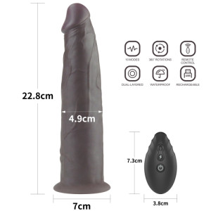 Реалистичный вибратор с ротацией Dual Layered Silicone Rotator 23 см (иной угол)