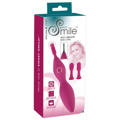Клиторальный точечный вибратор с 3 насадками Smile Spot Vibrator