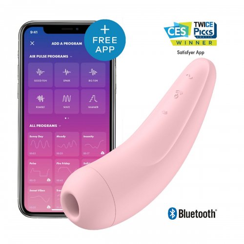 Вакуумно-волновой смарт-стимулятор розовый Curvy 2+ Satisfyer