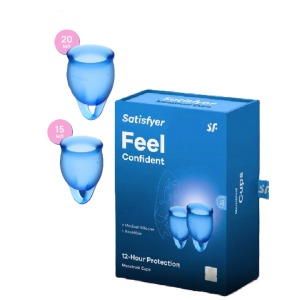 Набор менструальных чаш синий Feel Confident Satisfyer