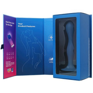 Фаллоимитатор со смещенным центром тяжести синий 18 см Double Ball-R Satisfyer (иной угол)