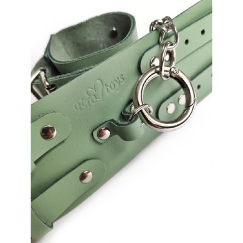 Наручники из натуральной кожи мятные Erotoys Fetish line, Ero-125gr