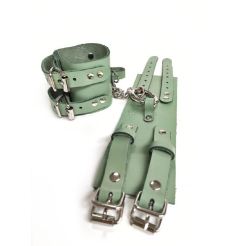Наручники из натуральной кожи мятные Erotoys Fetish line, Ero-125gr