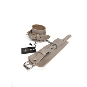 Наручники из натуральной кожи бежевые Erotoys Fetish line, Ero-130Br (иной угол)