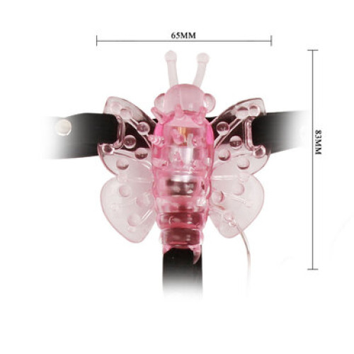Вибростимулятор клитора на ремешках Baile Pink Butterfly
