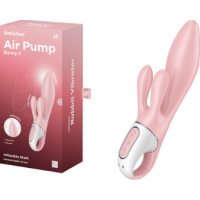 Надувной вибратор-кролик розовый Air Pump Bunny 3 Satisfyer