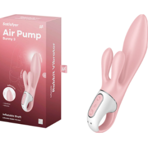 Надувной вибратор-кролик розовый Air Pump Bunny 3 Satisfyer