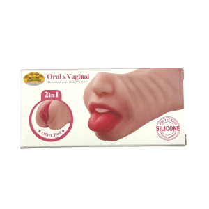 Реалистичный двусторонний мастурбатор Oral and Vaginal (иной угол)
