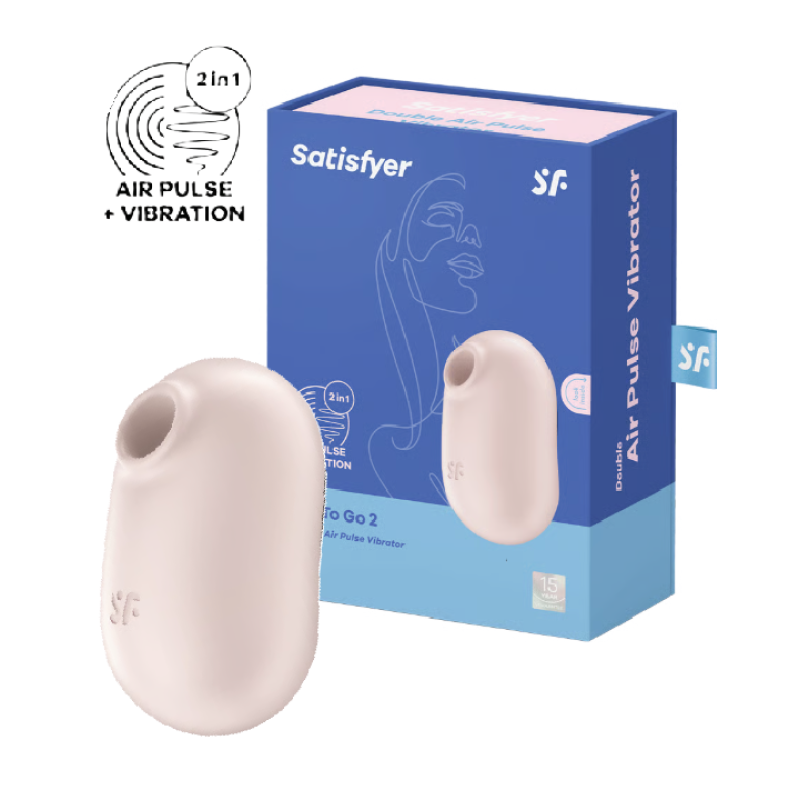 Вакуумно-волновой стимулятор с вибрацией бежевый Pro To Go 2 Satisfyer