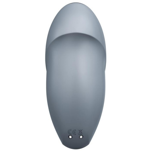 Клиторальный вибростимулятор с пульсацией серо-голубой Tap аnd Climax 1 Satisfyer