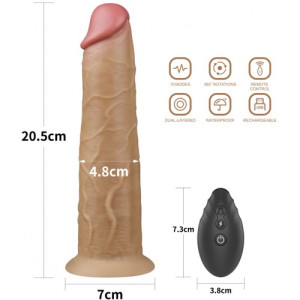 Реалистичный вибратор с ротацией Dual Layered Silicone Rotator 21 см (иной угол)