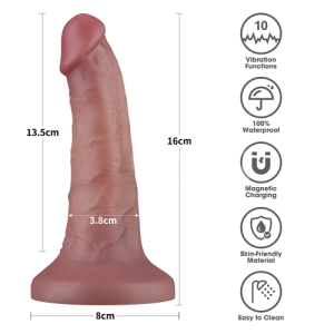 Реалистичный двухслойный вибратор Dual Density Power Cock 16 см (иной угол)