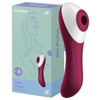 Вакуумно-волновой вибратор бордовый Dual Crush Satisfyer