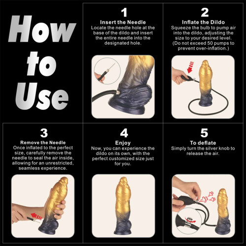 Надувной фаллоимитатор двойной плотности для фистинга Lovetoy Inflatable Dildo 19 см