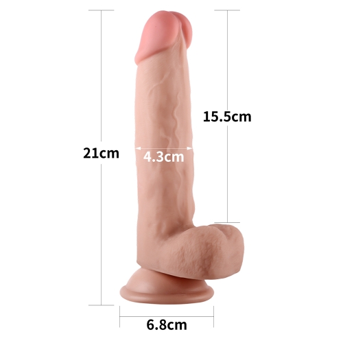 Гнущийся фаллоимитатор с эффектом двойной кожи Lovetoy Sliding-Skin Dual Layer Dong 21 см