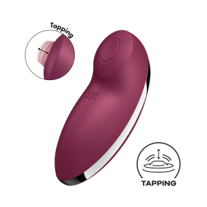 Клиторальный вибростимулятор с пульсацией бордовый Tap аnd Climax 2 Satisfyer (иной угол)
