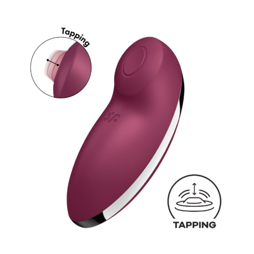 Клиторальный вибростимулятор с пульсацией бордовый Tap аnd Climax 2 Satisfyer