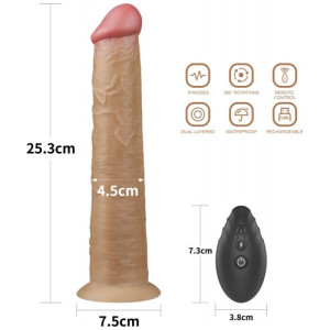 Реалистичный вибратор с ротацией Dual Layered Silicone Rotator 25 см (иной угол)