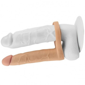 Насадка для двойного проникновения с вибрацией The Ultra Soft Double 15 см (иной угол)
