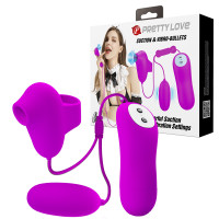 Набор с клиторальным стимулятором и вибропулей с пультом Pretty Love Suction & Vibro-Bullets