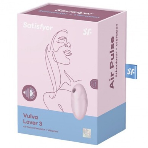 Вакуумно-волновой стимулятор клитора с вибрацией розовый Vulva Lover 3 Satisfyer