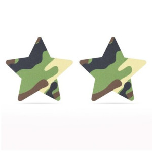Набор патриотических пэстисов для груди Camo Stars and Heart Nipple Pasties (иной угол)