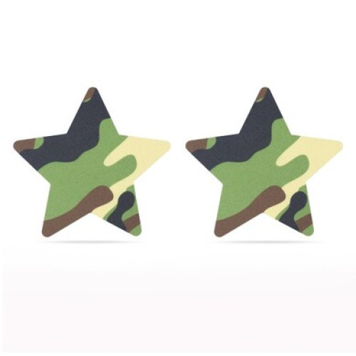 Набор патриотических пэстисов для груди Camo Stars and Heart Nipple Pasties