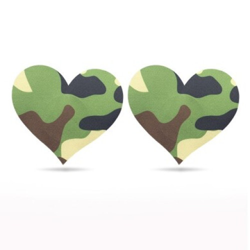 Набор патриотических пэстисов для груди Camo Stars and Heart Nipple Pasties