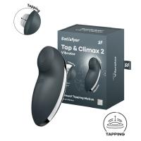 Клиторальный вибростимулятор с пульсацией серыйTap аnd Climax 2 Satisfyer