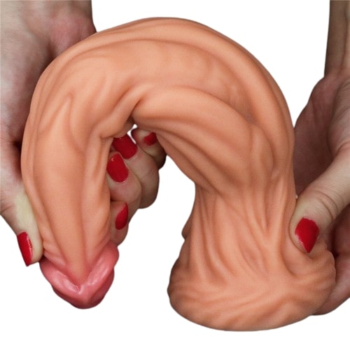 Фаллоимитатор с ярко выраженным рельефом Lovetoy Dual layered Platinum Silicone Cock 25 см