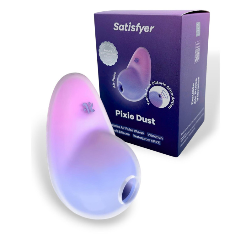 Вакуумно-волновой клиторальный вибратор лилово-розовый Pixie Dust Satisfyer