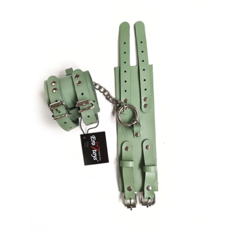 Наручники из натуральной кожи мятные Erotoys Fetish line, Ero-125gr