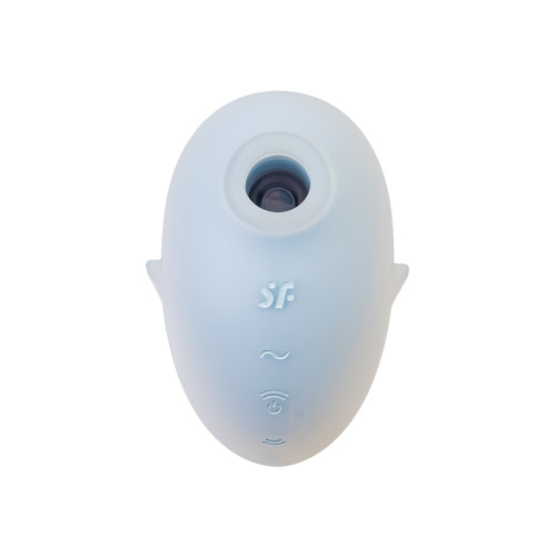 Вакуумно-волновой стимулятор клитора с вибрацией голубой Cutie Ghost Satisfyer