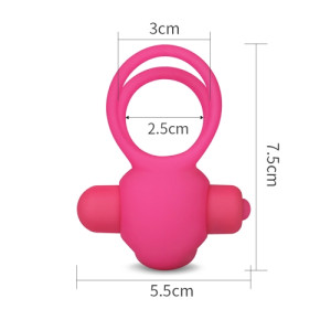 Двойное виброкольцо Power Clit Duo Silicone Cockring розовое (иной угол)