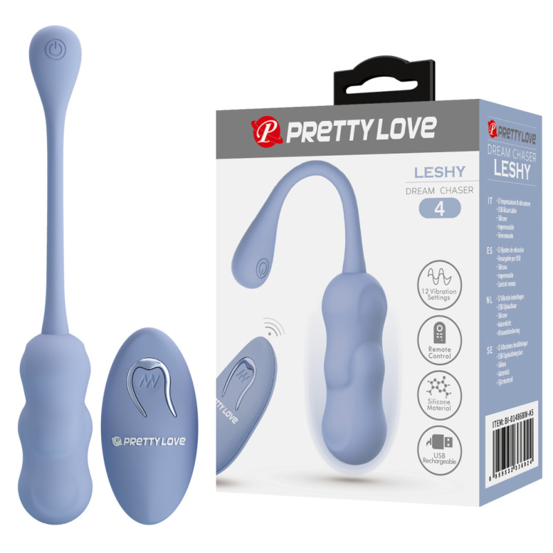 Виброяйцо необычной формы Pretty Love Leshy голубое