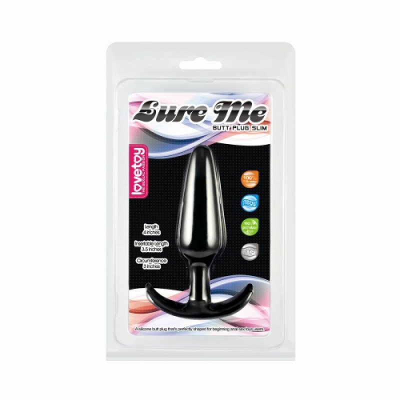 Классическая анальная пробка Черная LURE ME S