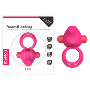 Двойное виброкольцо Power Clit Duo Silicone Cockring розовое