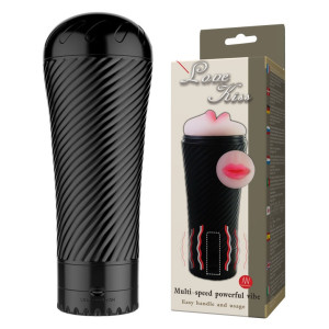 Мастурбатор ротик в колбе с вибрацией Pink Lips Baile