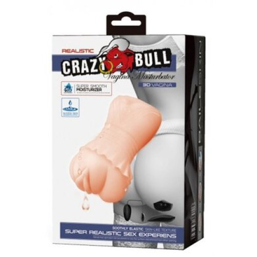 Мастурбатор в платьице Crazy Bull с виброэлементом и эффектом выделения смазки