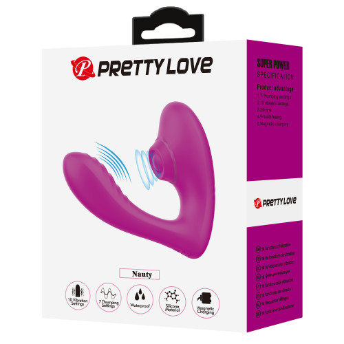 Вибратор с пульсирующей стимуляцией клитора Pretty Love Nauty фиолетовый