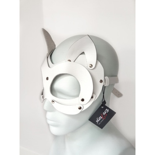 Маска Кошечки из натуральной кожи белая Erotoys Fetish line, Ero-101w