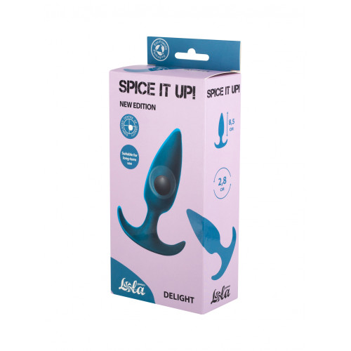Анальная пробка со смещенным центром тяжести лазурная Spice it up Delight