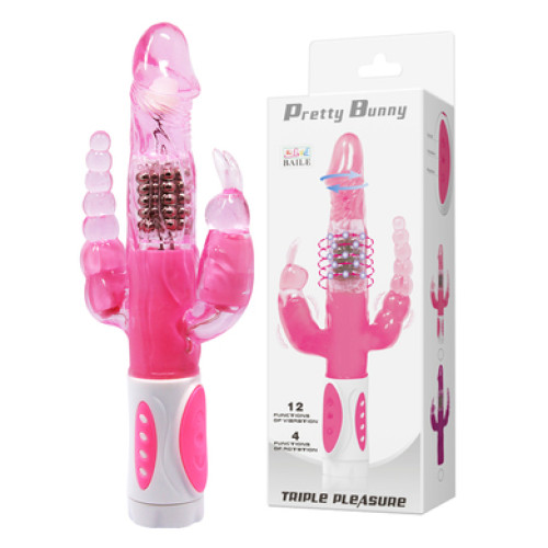 Вибратор с тройной стимуляцией Pretty Bunny