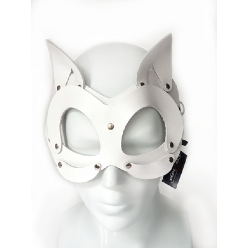 Маска Кошечки из натуральной кожи белая Erotoys Fetish line, Ero-101w
