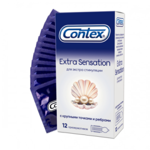 Презервативы Contex Extra Sensation с крупными точками и ребрами (12 шт)
