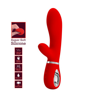 Вибратор-кролик Pretty Love Super Soft Silicone Красный (иной угол)